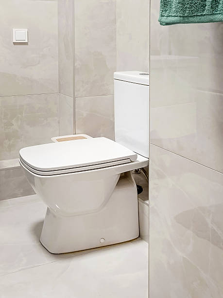istock White ceramic toilet in the bathroom. Vertical photo. 2254560043