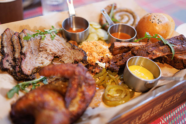 A plate of American barbecue