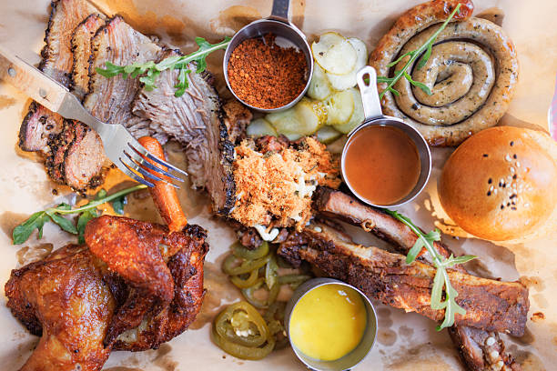 A plate of American barbecue