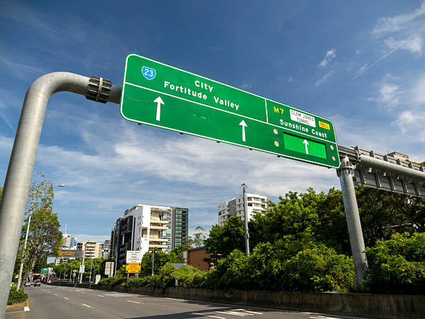 Directional traffic signs in Central Brisbane, Australia