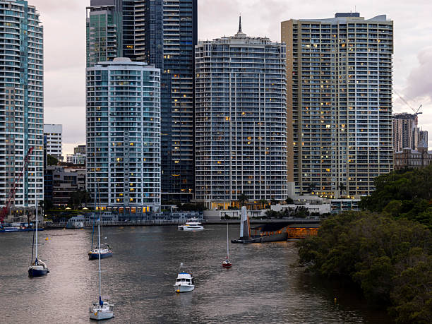 Tall apartments in Brisbane, Australia.