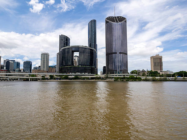 Exterior view of some office buildings located in the Central Business District of Brisbane, Australia.