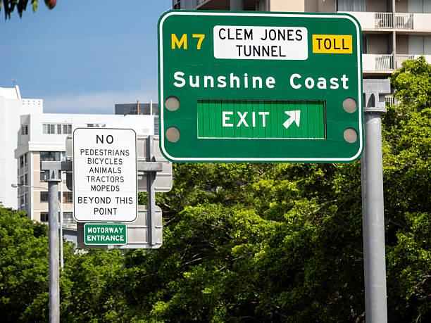Directional traffic signs in Central Brisbane, Australia