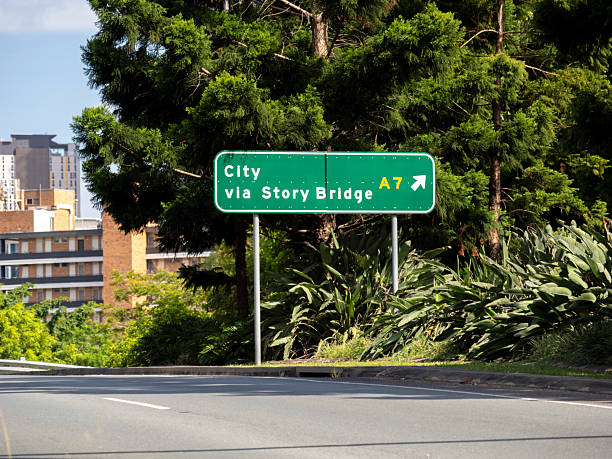 Directional traffic sign in Central Brisbane, Australia