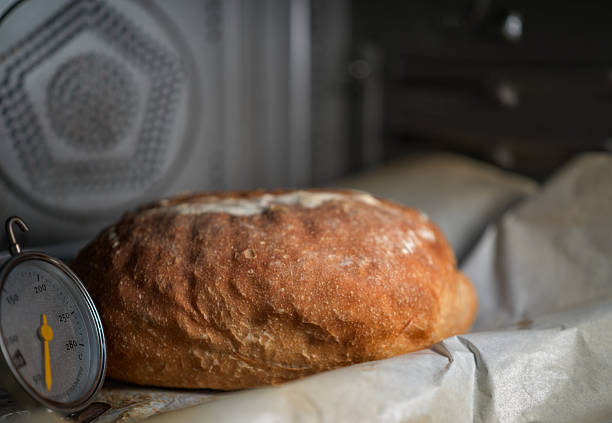 Bread and Thermometer in Oven
