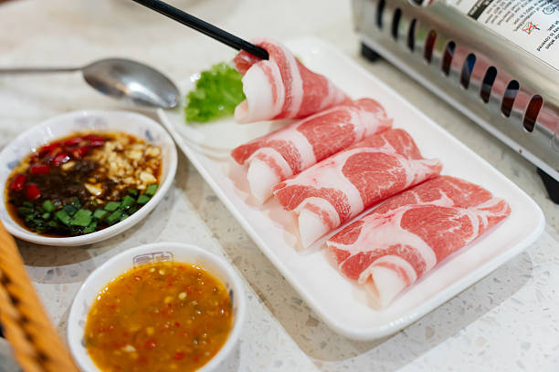Lifestyle enjoy food concept. Chinese-style steamboat. Japanese style food. Asian cuisine.
