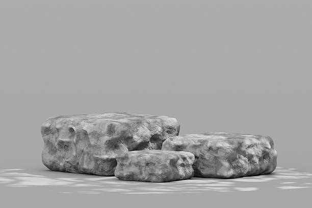 istock Natural Grey Stone Podium Stand for Product Display Mockup and Abstract Concrete Texture Background 2254575474