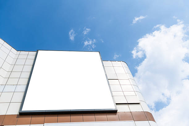 istock Single large blank billboard on the side of a building 2254582544
