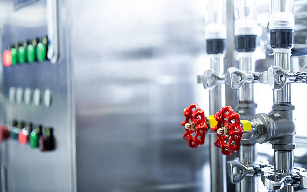 istock Modern industrial steel pipeline and valves 2254582604