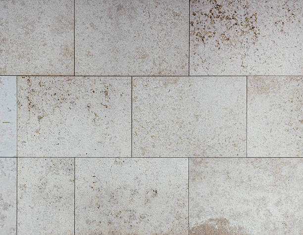 istock Close-up of a wall clad in limestone 2254586305