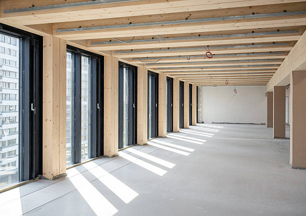 istock construction site of a sustainable Timber-concrete composite office building 2254586427