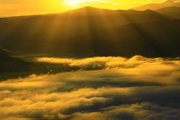 Sea of ​​clouds at dawn