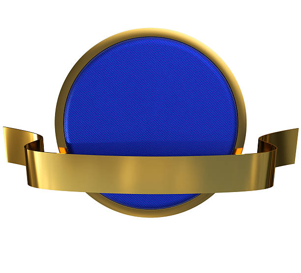 COAT OF ARMS IN A CIRCLE WITH A BAND ON A WHITE BACKGROUND - ISOLATED