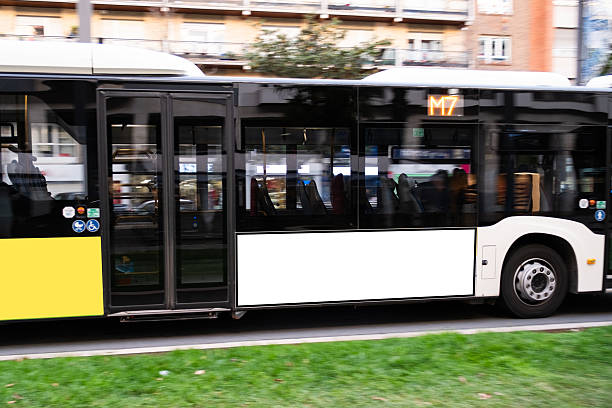 istock Blank banner on city bus 2254587185