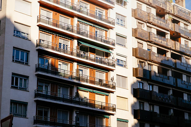 Apartment building facades in a Spanish city