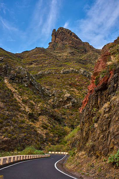 istock Mountain road beneath volcanic peak Anaga Tenerife 2254592983