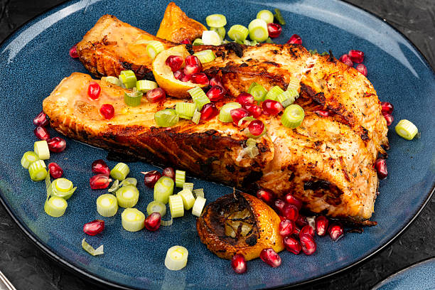 istock Salmon, baked salmon fish steaks. 2254593230