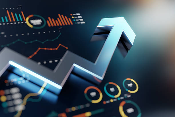 istock Upward Arrow Surges Over Dynamic Data Charts in Modern Financial Market Visualization 2254596117