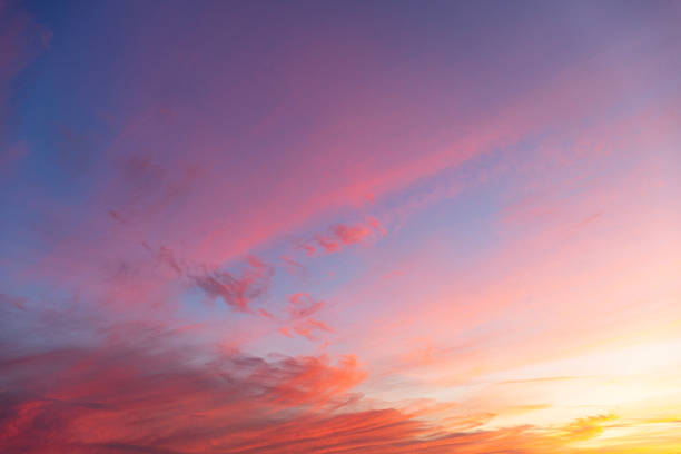 Clouds in the colourful winter sky