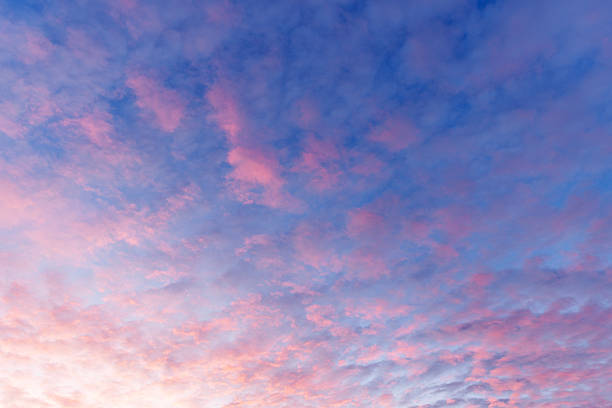 Clouds in the colourful winter sky