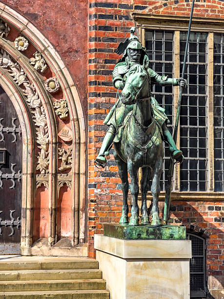 Germany, Bremen - September 12, 2024: The heart of the city, Marktplatz, is known for the Town Hall (Rathaus), a UNESCO World Heritage site, and the famous Bremen Town Musicians statue.