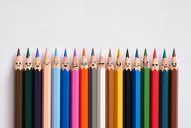 istock Colored pencils displaying diverse emotions and feelings 2254599480