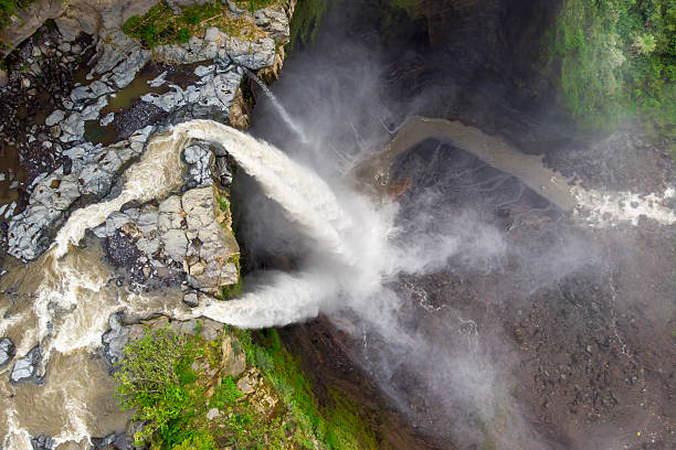 Aerial view of the waterfall of Coban Sriti Java in East Java, Indonesia