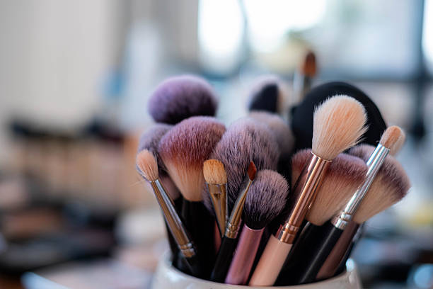 istock Professional cosmetic makeup brushes with soft bristles 2254601999