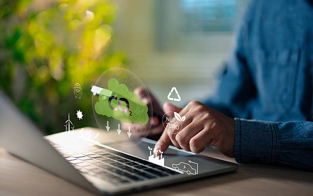 istock A Business professional using laptop computer for carbon footprint reduction, net zero emissions, showcasing eco-friendly technology, and sustainable energy data. 2254602095