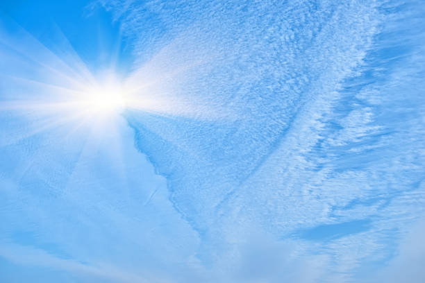 White fluffy clouds in the blue sky