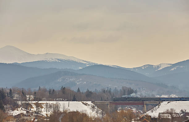 Beautiful winter landscape with snow covered trees