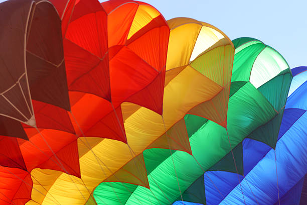 Colorful parachute at action sport meeting