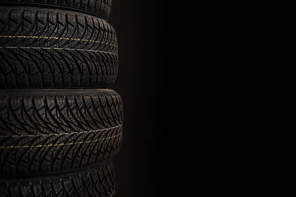 istock Car tires banner with copy space for tire change 2254603851