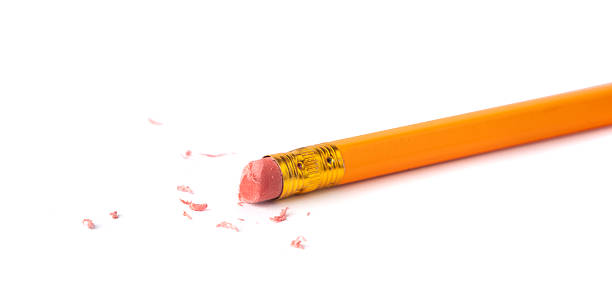 istock Eraser on paper. Erasing what was written, deleting an error, correcting mistake 2254609052