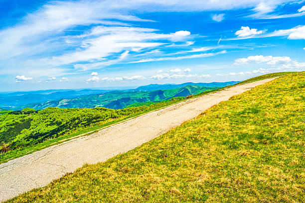 Central Balkan Nathional Park Bulgaria. Hiking Trail at Beklemeto area. Beklemeto is the highest point of the mountain pass Troyan-Karnare.