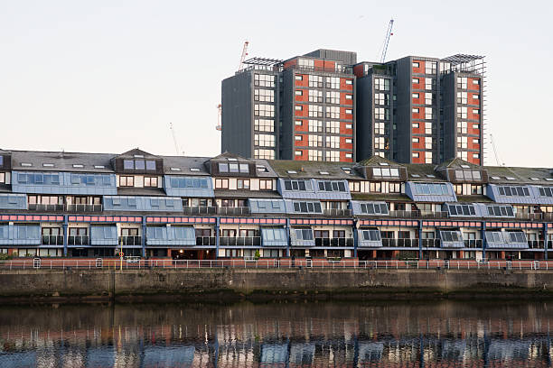 Modern high rise flats at Glasgow Harbour UK