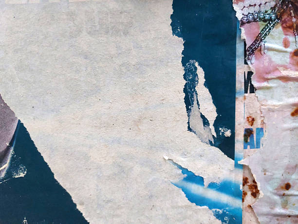 istock Torn and ripped old paper with poster details background 2254633257