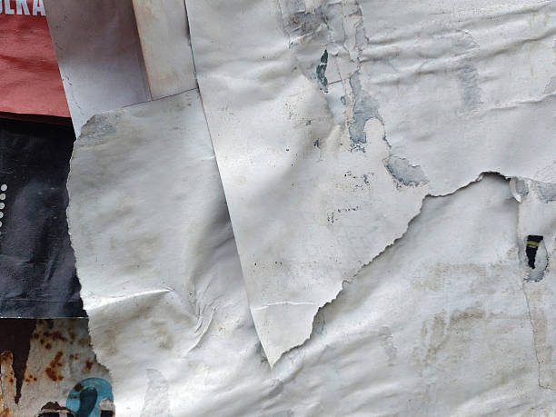 istock Torn and ripped old paper with poster details background 2254633278