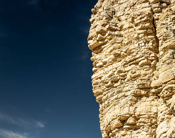 Rock Wall Against A Blue Sky In Big Bend National Park