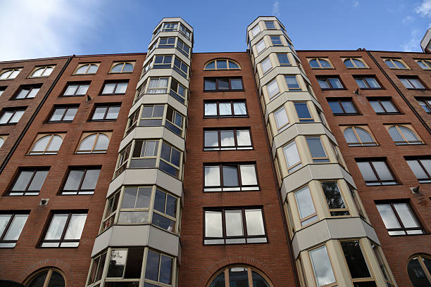 Gothenburg with a residential building which has to rows of balconies. Captured during summer season.