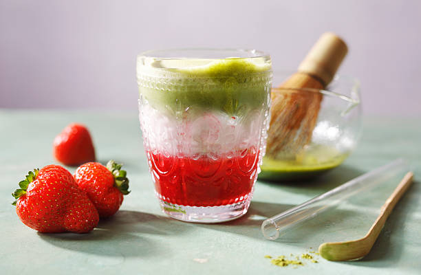 Strawberry matcha latte