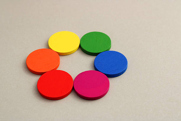 istock Wooden figures form a chromatic circle 2254641618