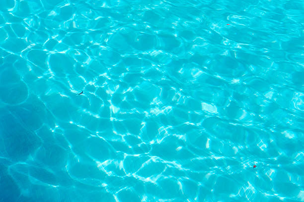 Background of rippled pattern of clean blue water in a swimming pool. Abstract texture