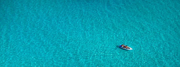 istock SUP paddleboard on turquoise water aerial top view 2254645559