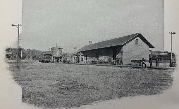 istock Antique illustration - Flagstaff Arizona rail station 2254647763