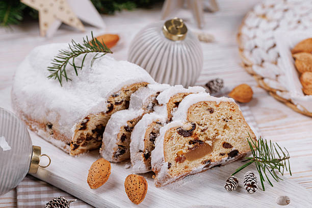 istock Sliced Holiday Stollen Bread with Festive Details 2254654210