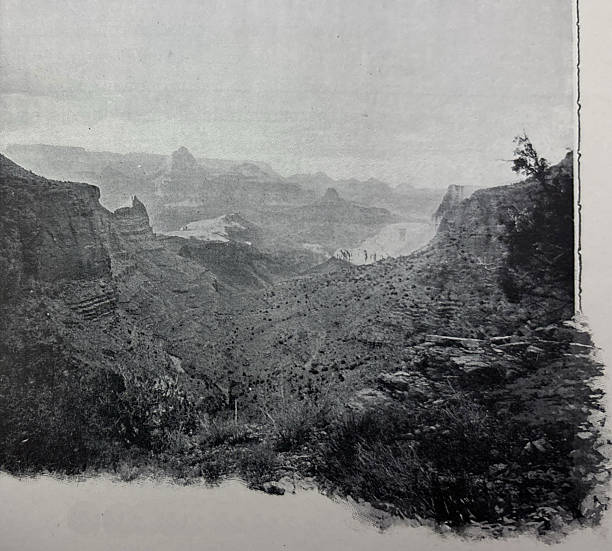 istock Antique illustration - view of the Grand Canyon 2254658992