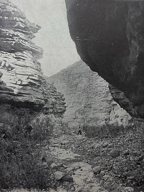 istock Antique illustration - view of the Grand Canyon 2254659005