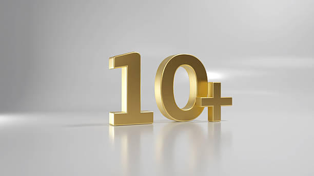 10 plus 3d isolated background, 10 million Plus followers, 3d rendering