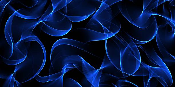 Fractal blue background with abstract waves for design.